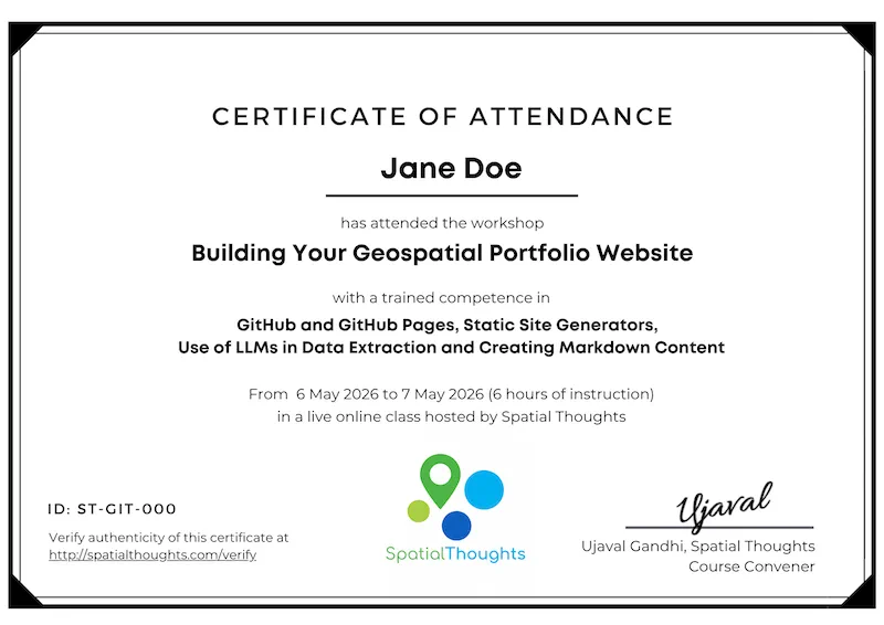 Sample certificate